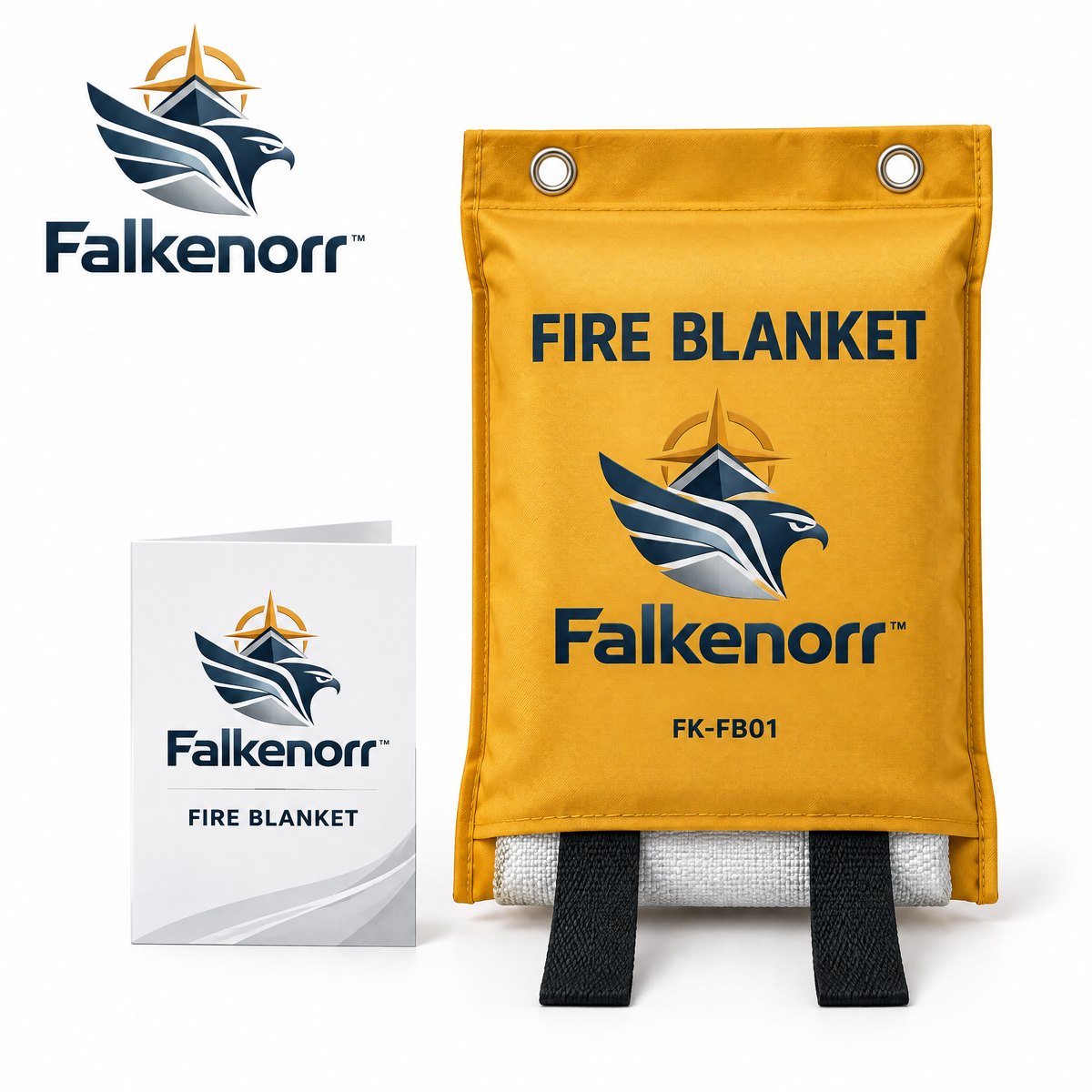 Falkenorr™ FlameShield Emergency Fire Blanket – Quick-Access Fire Suppression Blanket for Kitchen, Home, Garage & Emergency Preparedness