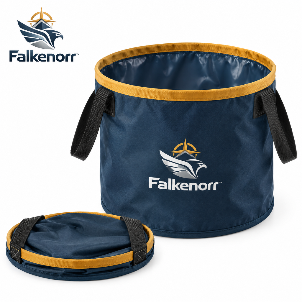 Falkenorr™ FoldFlow Collapsible Water Bucket – Portable Folding Water Container for Emergency Storage, Camping, Travel & Outdoor Use