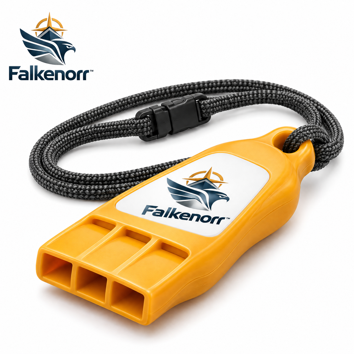 Falkenorr™ SignalReach Portable Emergency Whistle – Compact High-Visibility Safety Whistle for Hiking, Camping, Travel & Emergency Kits