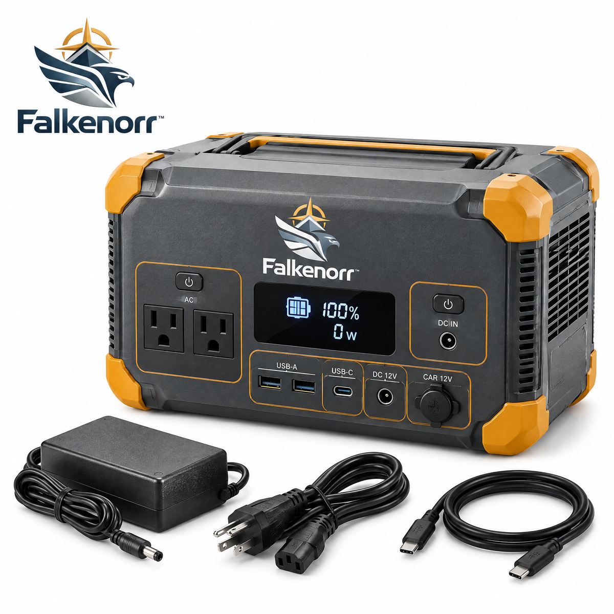 Falkenorr™ PowerHarbor Portable Power Station – Rechargeable Backup Battery for Camping, Home Outages, Travel & Emergency Use