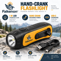 Falkenorr™ CrankBeam Emergency Flashlight – Hand-Powered LED Light for Power Outages, Camping, Car Kits & Emergency Preparedness